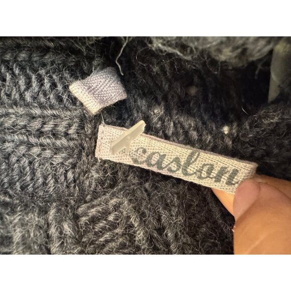 Cardigan Womens S Acrylic/Wool Gray Ribbed Button Front Long Sleeve Knit Sweater - Picture 3 of 6